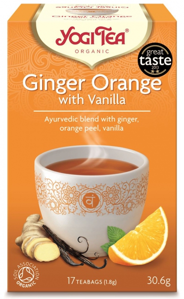 BIO HERBATKA IMBIROWO - POMARAŃCZOWA Z WANILIĄ (GINGER ORANGE WITH VANILLA) 17 x 1,8g - YOGI TEA
