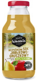 SOK JABŁKOWO-GRUSZKOWY BUTELKA 330ml SADY WINCENTA