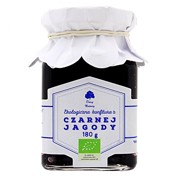 EKO KONFITURA Z CZARNEJ JAGODY 180g - DARY NATURY