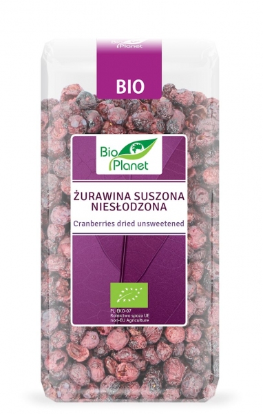 BIO ŻURAWINA SUSZONA NIESŁODZONA 50g - BIO PLANET