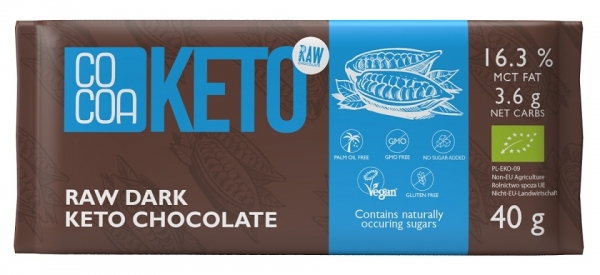 BIO CZEKOLADA KETO (bez cukru)  40g - COCOA