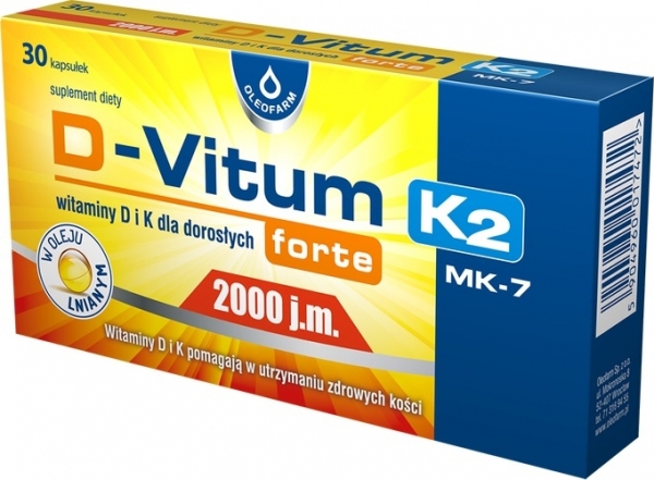D-VITUM K2 forte 2000jm (30 kapsułek) - OLEOFARM