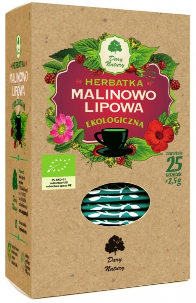 HERBATKA LIPOWO - MALINOWA BIO (25 x 2,5 g) - DARY NATURY
