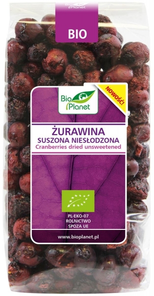 BIO ŻURAWINA SUSZONA NIESŁODZONA 50g - BIO PLANET
