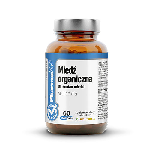 MIEDŹ ORGANICZNA 2mg 60 kapsułek - PHARMOVIT